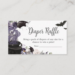 A Baby is Brewing Gothic Halloween Diaper Raffle  Enclosure Card
