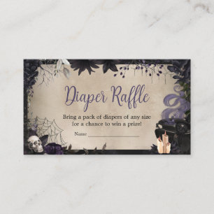 A Baby is Brewing Gothic Halloween Diaper Raffle Enclosure Card