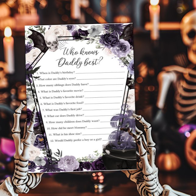 A Baby is Brewing Gothic Who knows Daddy Best Game (Floral Gothic Coffin A Baby is Brewing Baby Shower Who knows Daddy Best Game)