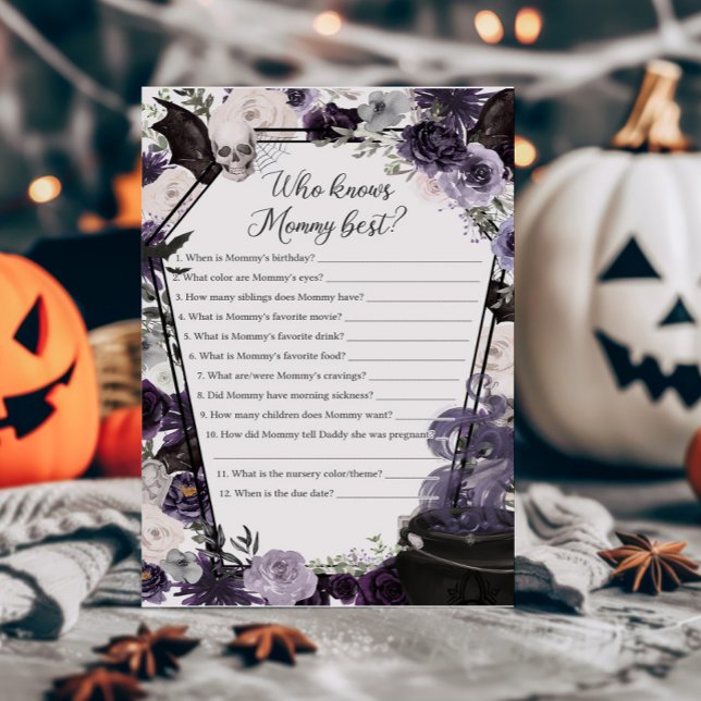 A Baby is Brewing Gothic Who knows Mommy Best Game (Floral Gothic Coffin A Baby is Brewing Baby Shower Who knows Mommy Best Game)