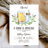 Hugs and Chuggs Beer & Diapers Couples Baby Shower Invitation