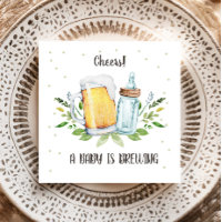 A Baby is Brewing Greenery Cheers Coed Baby Shower