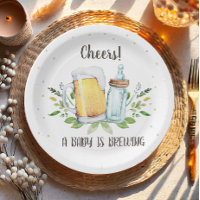 A Baby is Brewing Greenery Cheers Coed Baby Shower
