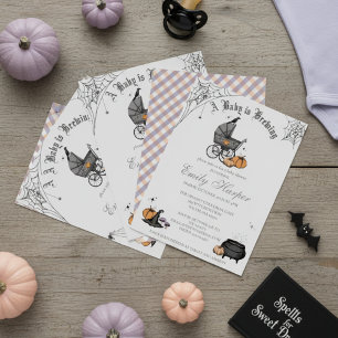 A Baby is Brewing Grey Gender Neutral Baby Shower Invitation