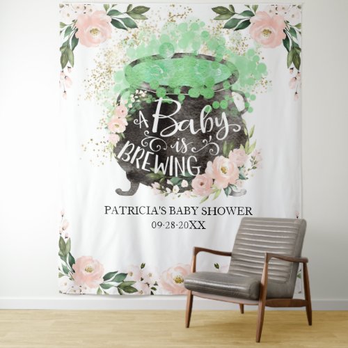 A Baby Is Brewing Halloween Baby Shower Backdrop