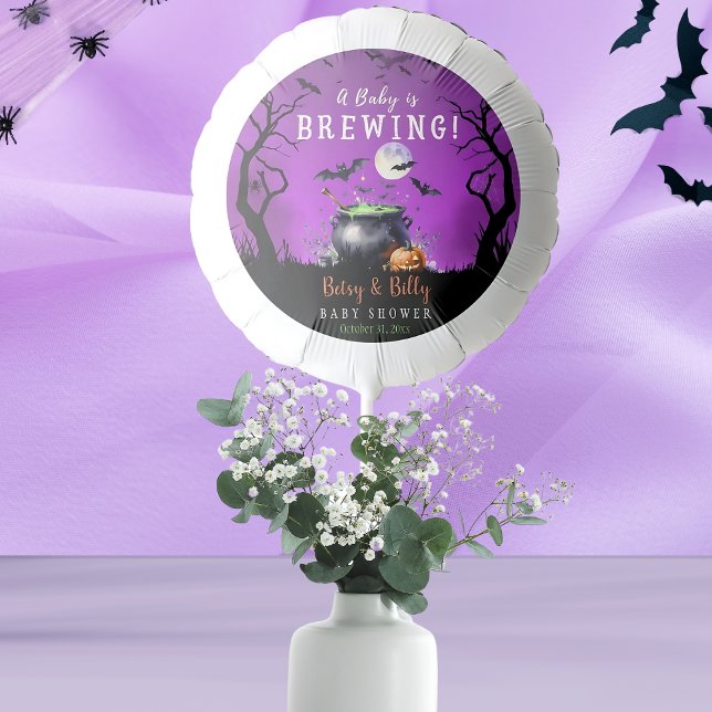 A Baby Is Brewing Halloween Baby Shower  Balloon (Creator Uploaded)