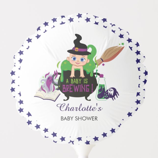 A Baby Is Brewing Halloween Baby Shower  Balloon (Front)