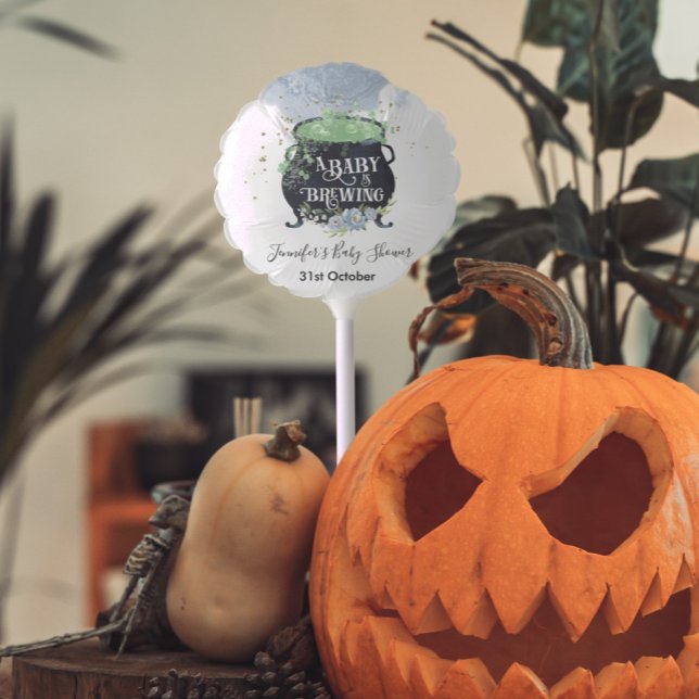a baby is brewing Halloween Baby Shower Blue Balloon (Creator Uploaded)