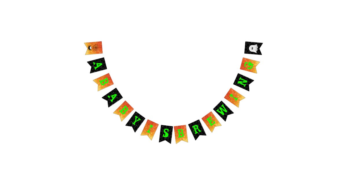 A Baby Is Brewing Halloween Baby Shower Bunting Flags Zazzle
