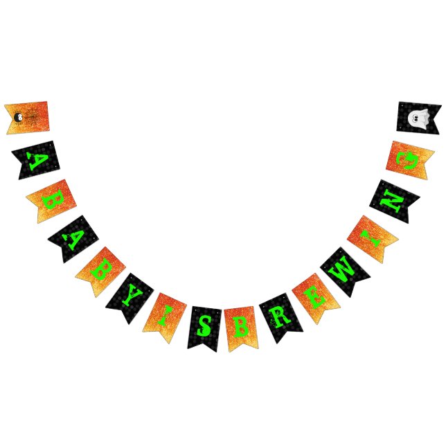 A Baby is Brewing! Halloween Baby Shower Bunting Flags (All)