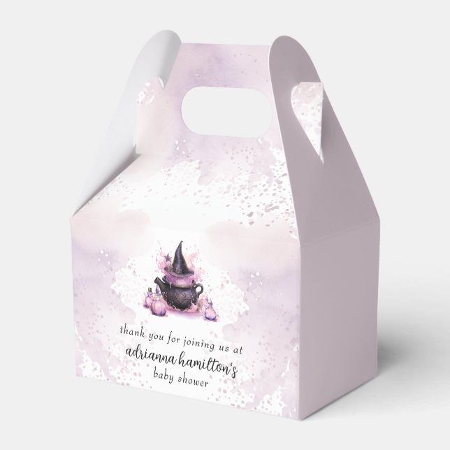 A Baby Is Brewing Halloween Baby Shower Favor Boxes (Back Side)