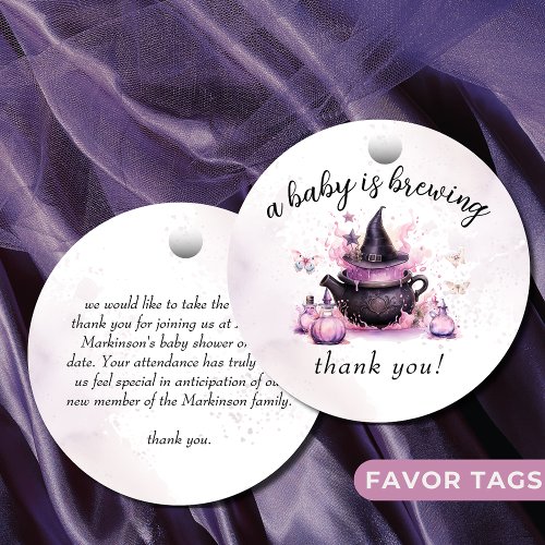 A Baby Is Brewing Halloween Baby Shower Favor Tags