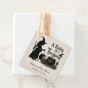 A Baby Is Brewing Halloween Baby Shower Favor Tags