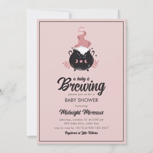 A Baby Is Brewing Halloween Baby Shower Invitation