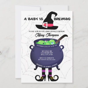 A Baby is Brewing Halloween Baby Shower Invitation