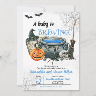 A Baby is Brewing Halloween Baby Shower Invitation
