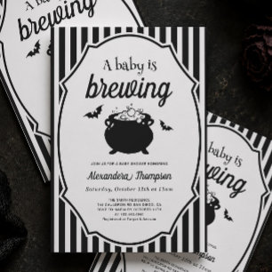 A Baby is Brewing Halloween Baby Shower Invitation
