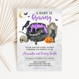 A Baby is Brewing Halloween Baby Shower Invitation