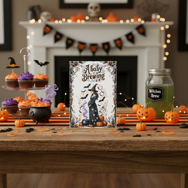 A Baby is Brewing Halloween Baby Shower Invitation (Creator Uploaded)