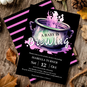 A Baby is Brewing Halloween Baby Shower Invitation