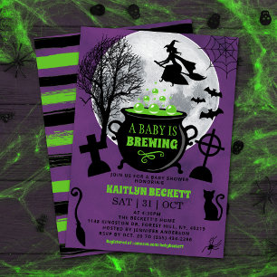 A Baby Is Brewing Halloween Baby Shower Invitation