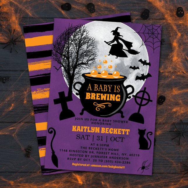 A Baby Is Brewing Halloween Baby Shower Invitation (Creator Uploaded)