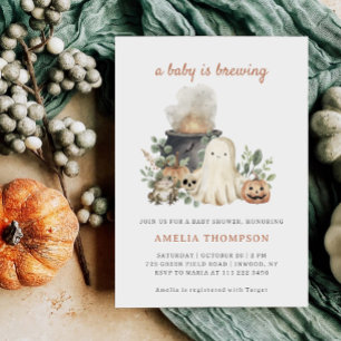 A Baby is Brewing Halloween Baby Shower Invitation