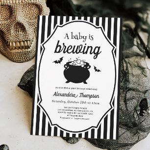 A Baby is Brewing Halloween Baby Shower Invitation