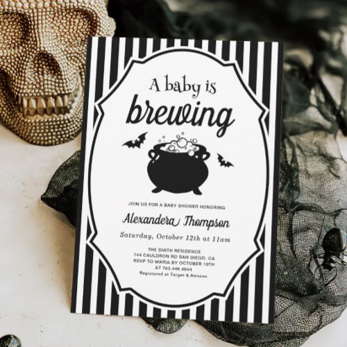 A Baby is Brewing Halloween Baby Shower Invitation