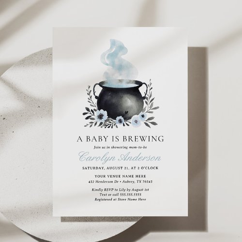 A Baby is Brewing Halloween Baby Shower Invitation