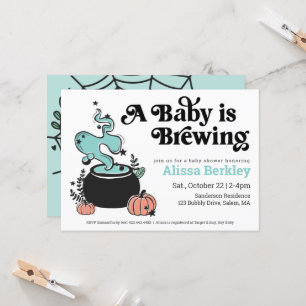 A Baby Is Brewing Halloween Baby Shower Invitation