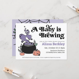 A Baby Is Brewing Halloween Baby Shower Invitation