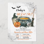 A Baby is Brewing Halloween Baby Shower  Invitation (Front/Back)