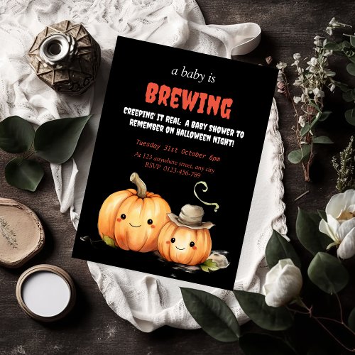A Baby is Brewing Halloween Baby Shower Invite