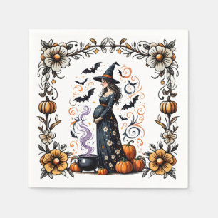 A Baby is Brewing Halloween Baby Shower Napkins