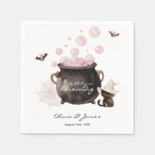 A Baby is Brewing Halloween Baby Shower Napkins