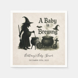A Baby Is Brewing Halloween Baby Shower Napkins