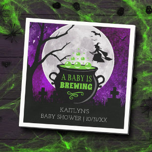 A Baby Is Brewing Halloween Baby Shower Napkins