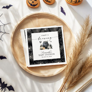 A Baby Is Brewing Halloween Baby Shower Napkins