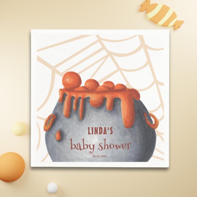 A Baby is Brewing Halloween Baby Shower Napkins (Creator Uploaded)