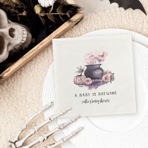 A Baby Is Brewing Halloween Baby Shower Napkins