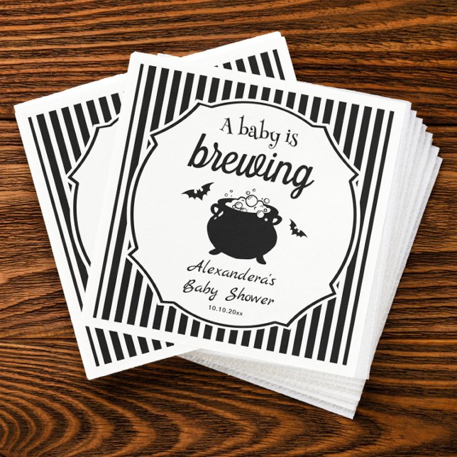 A Baby is Brewing Halloween Baby Shower Napkins (Creator Uploaded)