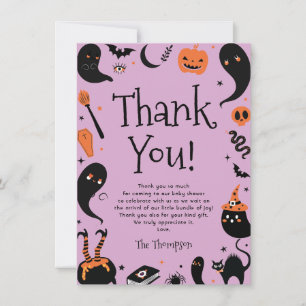A Baby is Brewing Halloween Baby Shower Thank You Card