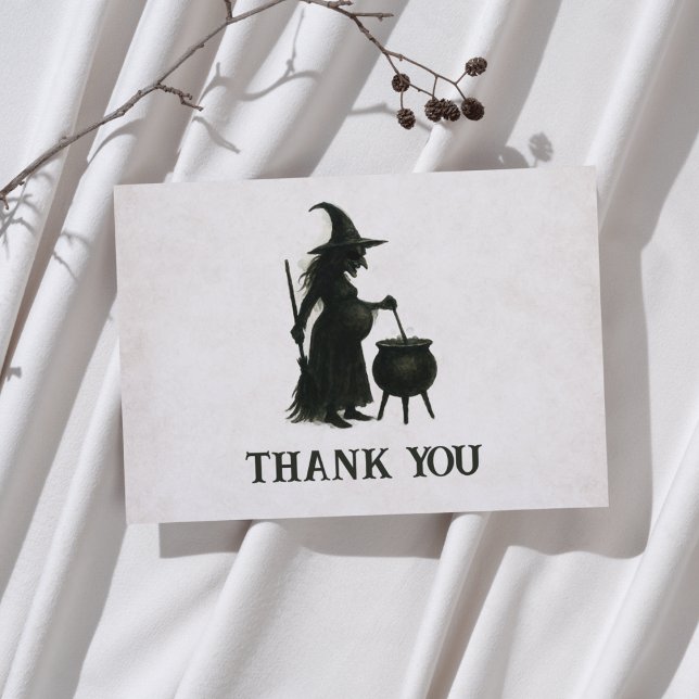 A Baby Is Brewing Halloween Baby Shower Thank You Card (Creator Uploaded)