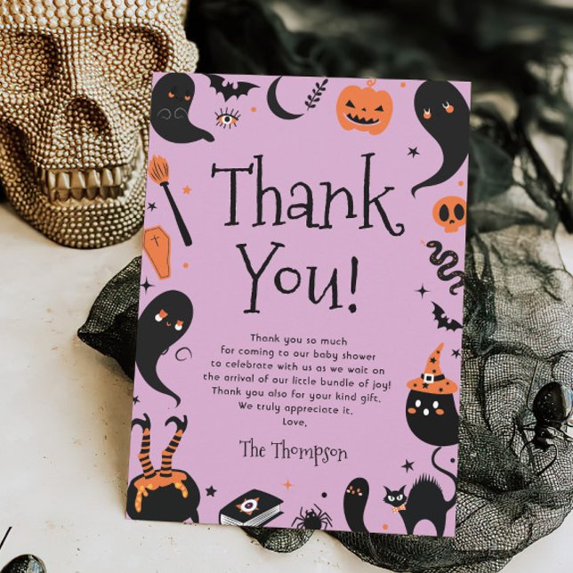 A Baby is Brewing Halloween Baby Shower  Thank You Card (Creator Uploaded)