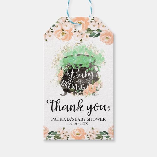 A Baby Is Brewing Halloween Baby Shower Thank You  Gift Tags
