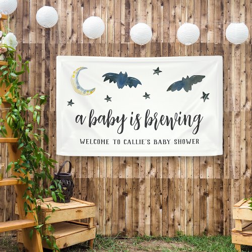 A Baby Is Brewing Halloween Baby Shower Welcome Banner