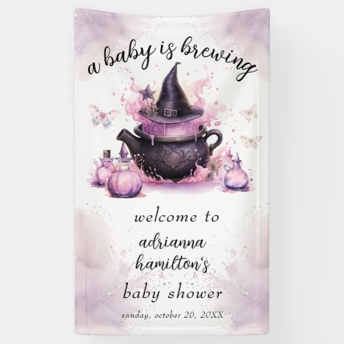 A Baby Is Brewing Halloween Baby Shower Welcome  Banner