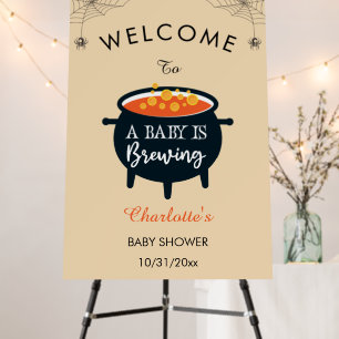 A Baby Is Brewing Halloween Baby Shower Welcome Foam Board