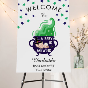 A Baby Is Brewing Halloween Baby Shower Welcome Foam Board